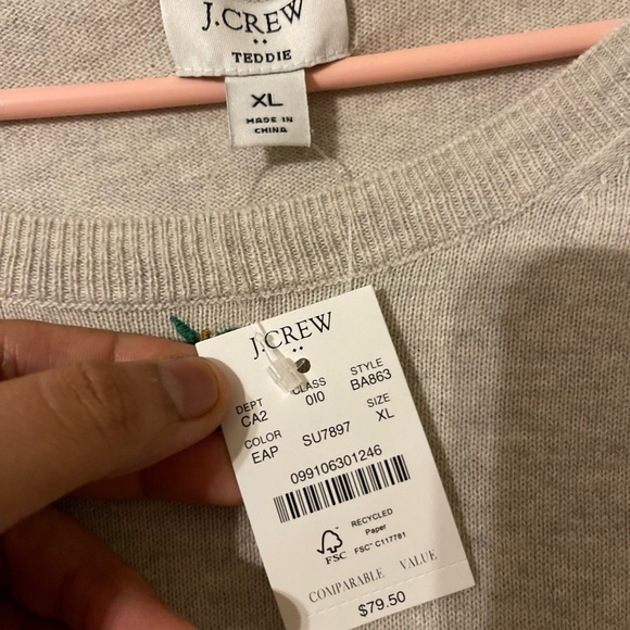 J. Crew Apple Teddie Sweater XL - Picture 4 of 4